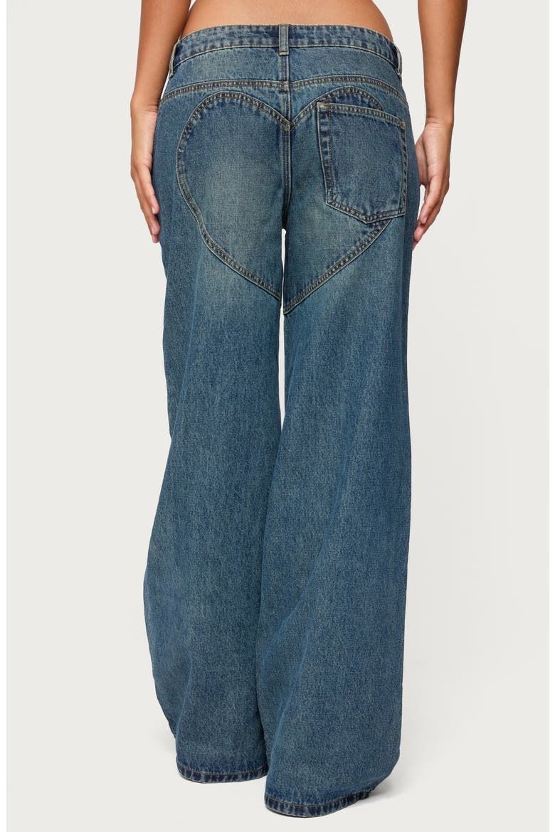 Heartly Low Rise Wide Leg Jeans, Alternate, color, BLUE-WASHED