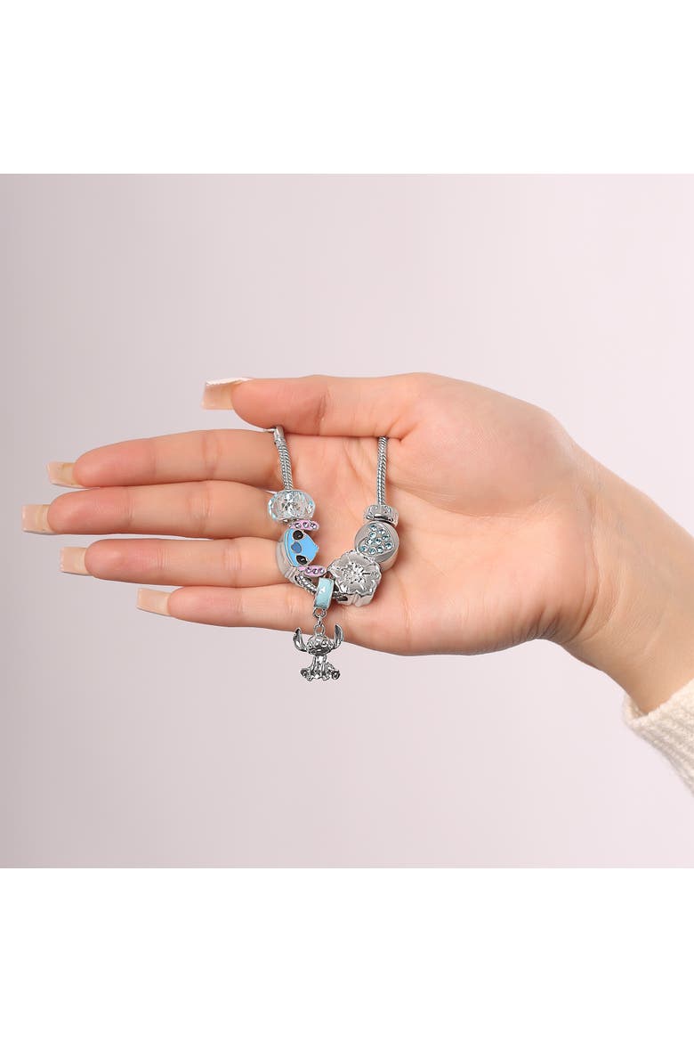 Stitch Fashion Charm Bracelet, 7", Alternate, color, Silver