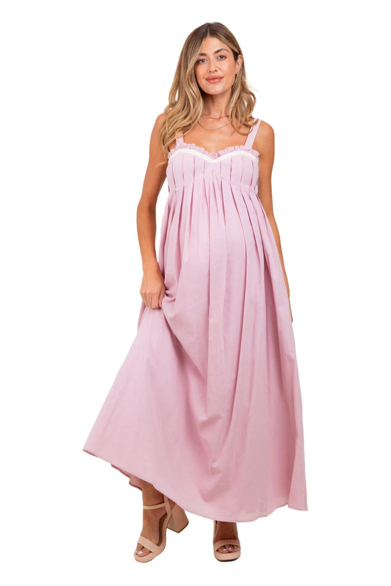 Sweetheart Neckline Open Back Maxi Dress, Main, color, Light Pink