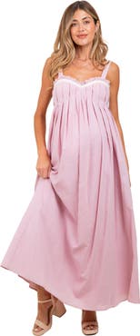 PinkBlush Sweetheart Neckline Open Back Maxi Dress