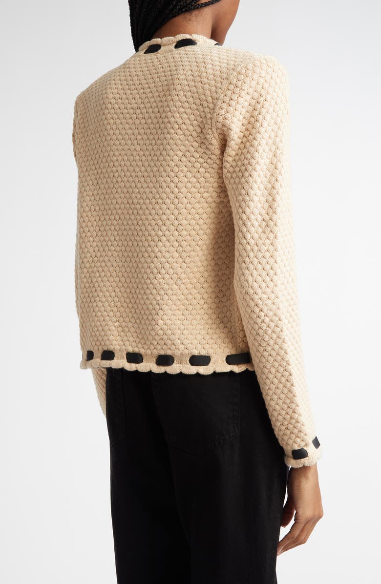 L'AGENCE Astor Contrast Trim Cardigan, Alternate, color, Biscuitbl