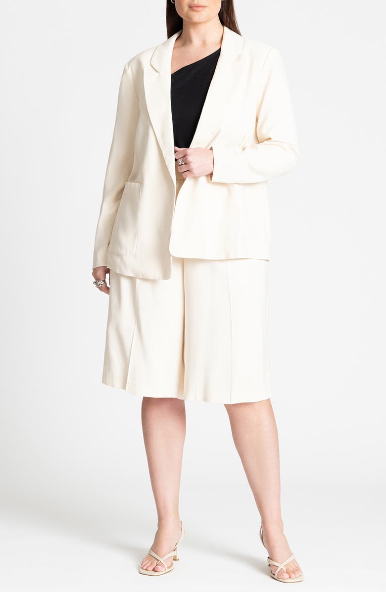 ELOQUII Patch Pocket Twill Blazer, Alternate, color, 