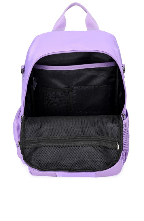 Elle Voyage 20l Twill And Vegan Leather Backpack In Purple