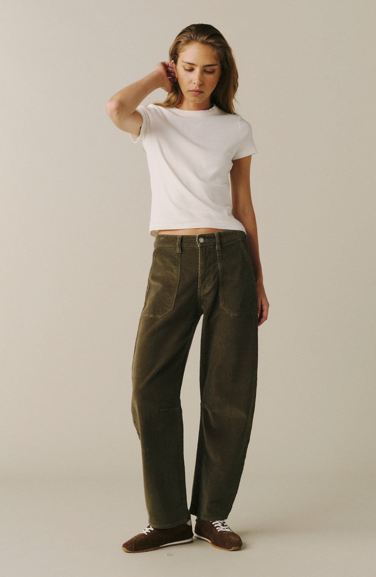 WARP+WEFT BNA High Waist Barrel Leg Corduroy Jeans (Women) | Nordstrom