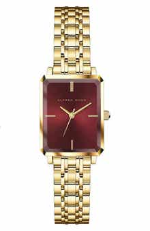 Alfred Sung Octavia Octagon Stainless Steel Bracelet Watch, 19.5mm x 24mm