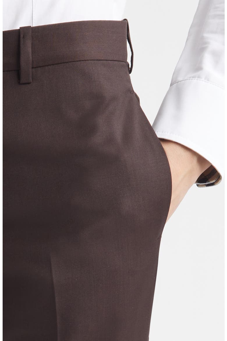 Shelley Wool Pants, Alternate, color, CARBON BROWN
