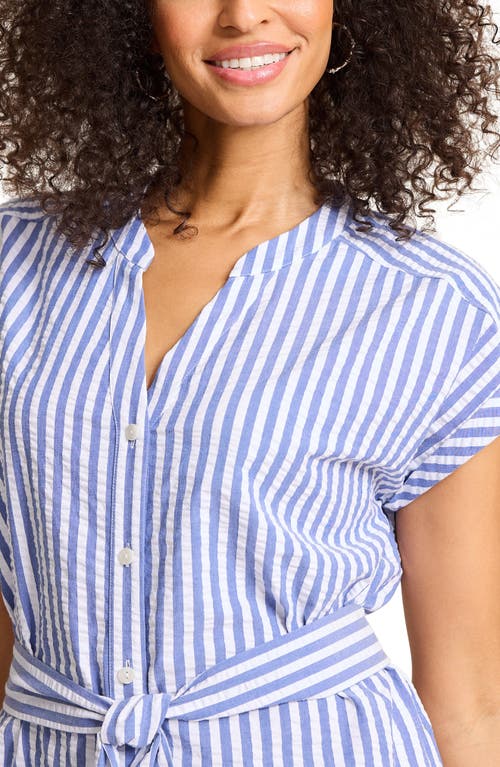 Tommy Bahama Frond Harbor Seersucker Stripe Shirtdress In Blue