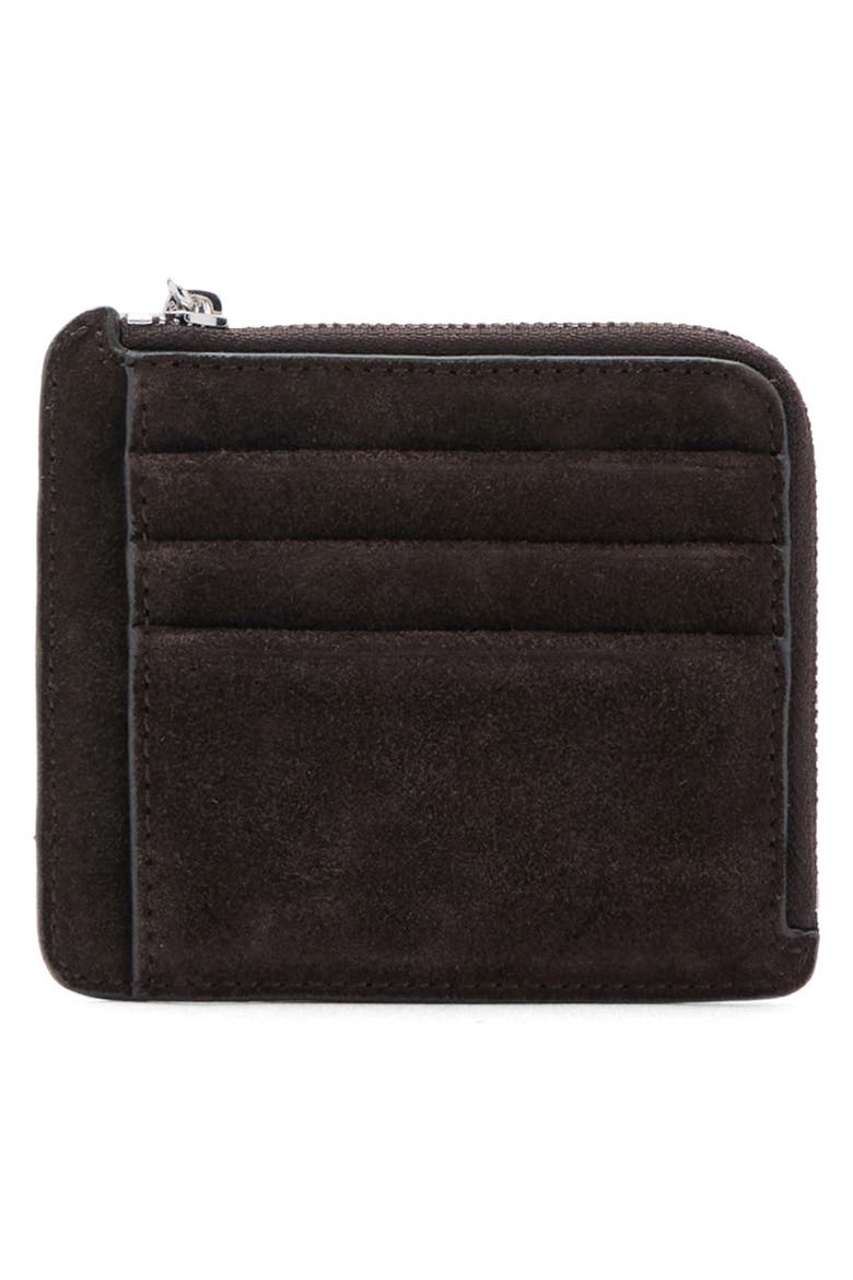 Studded Suede Card Case, Alternate, color, CHOCOLATE