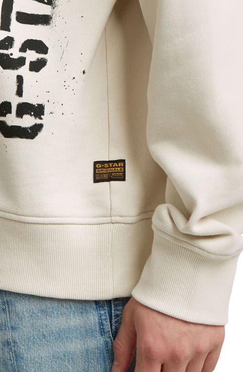 G-star Sprayed 89 Loose Organic Cotton Crewneck Sweatshirt In Neutral