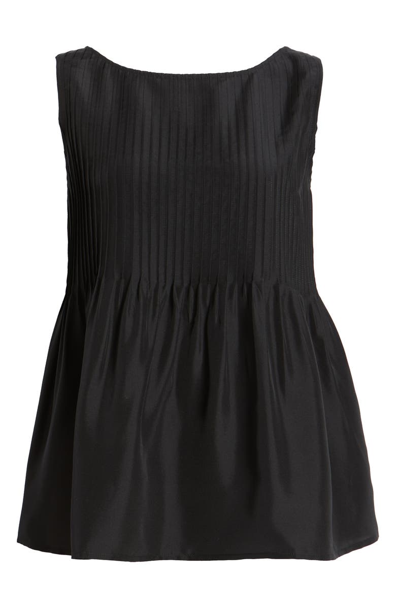 Eileen Fisher Pleated Silk Sleeveless Top, Alternate, color,