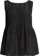 Eileen Fisher Pleated Silk Sleeveless Top