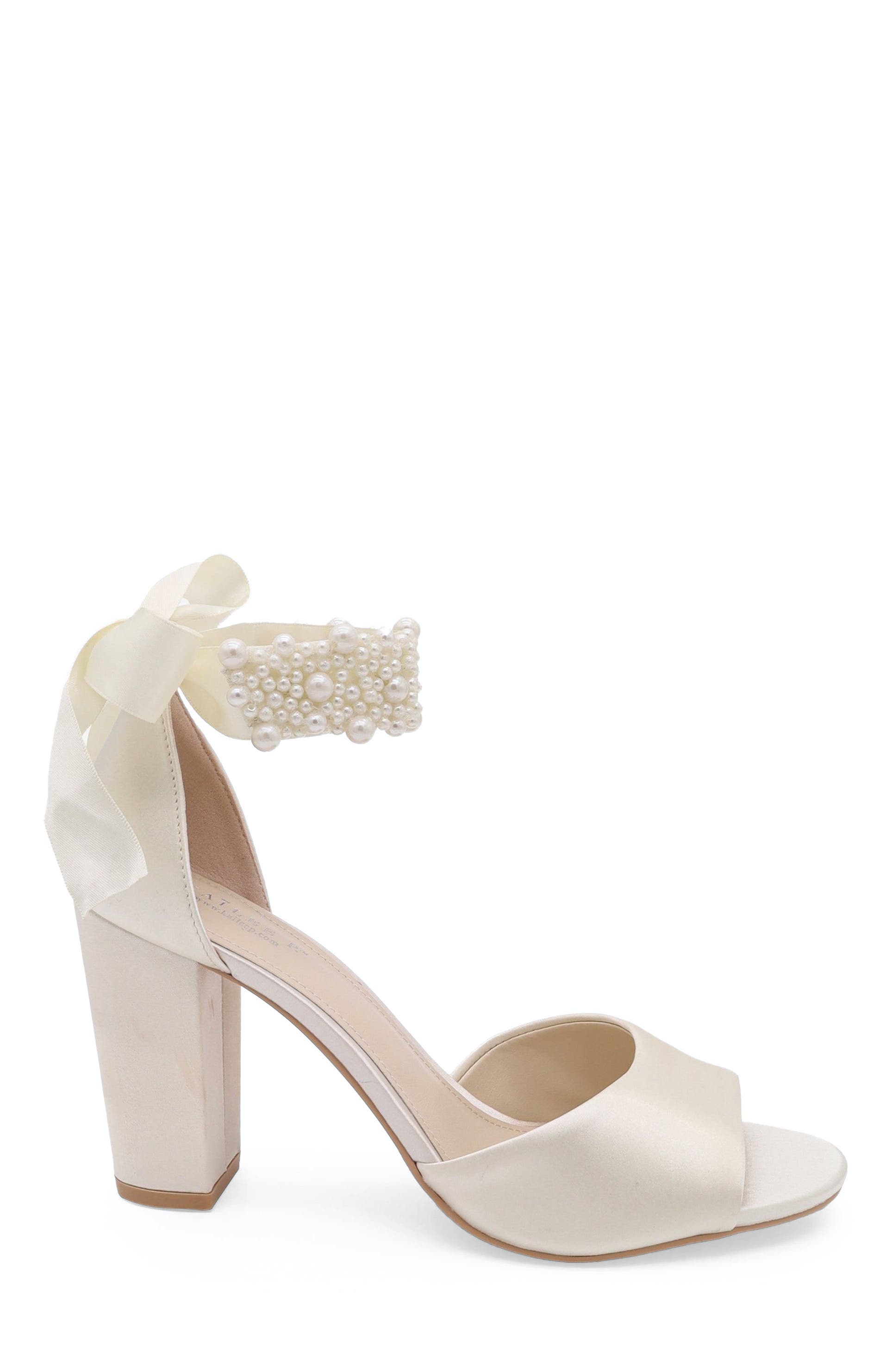 Sasha Satin Block Heel Sandals with Perla Strap, Alternate, color, Ivory