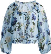 Alice + Olivia Mclaine Floral Crop Button-Up Shirt