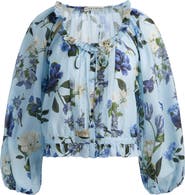 Alice + Olivia Mclaine Floral Crop Button-Up Shirt
