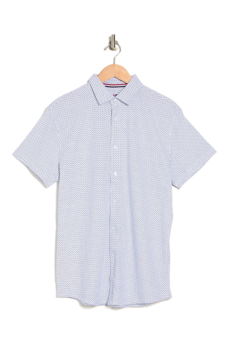 Geo Dot Jersey Knit Short Sleeve Shirt, Alternate, color, BLUE