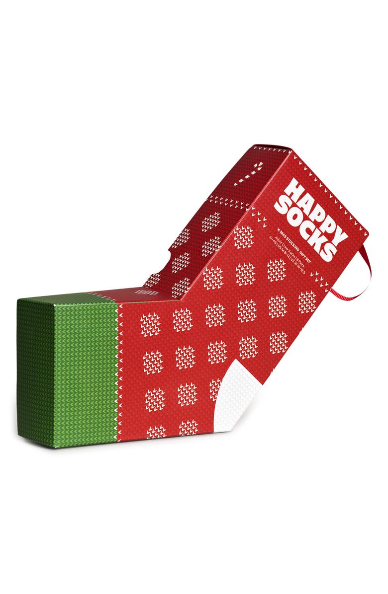 Happy Socks Assorted 3-Pack Christmas Crew Socks Gift Set, Alternate, color, 