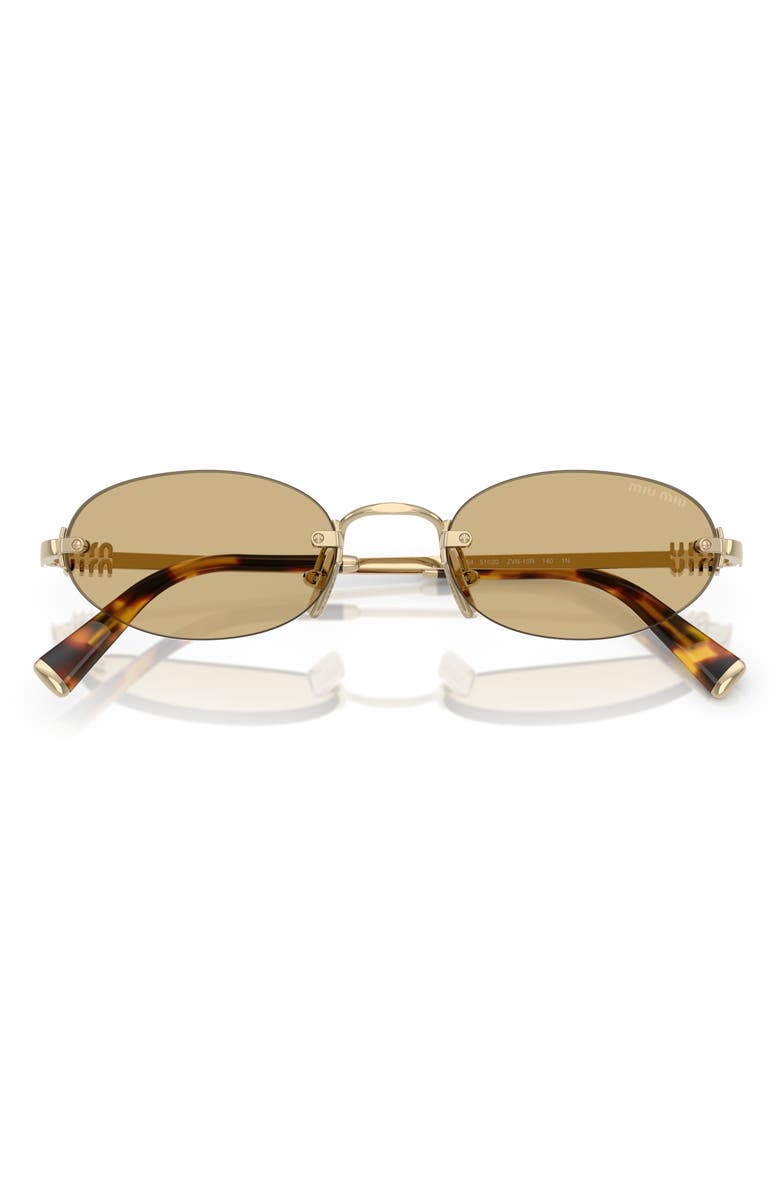 Miu Miu 51mm Oval Rimless Sunglasses, Alternate, color, Pale Gold/ Yellow