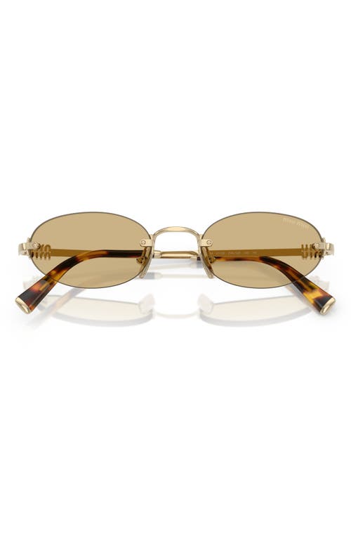 Miu Miu 51mm Oval Rimless Sunglasses In Green