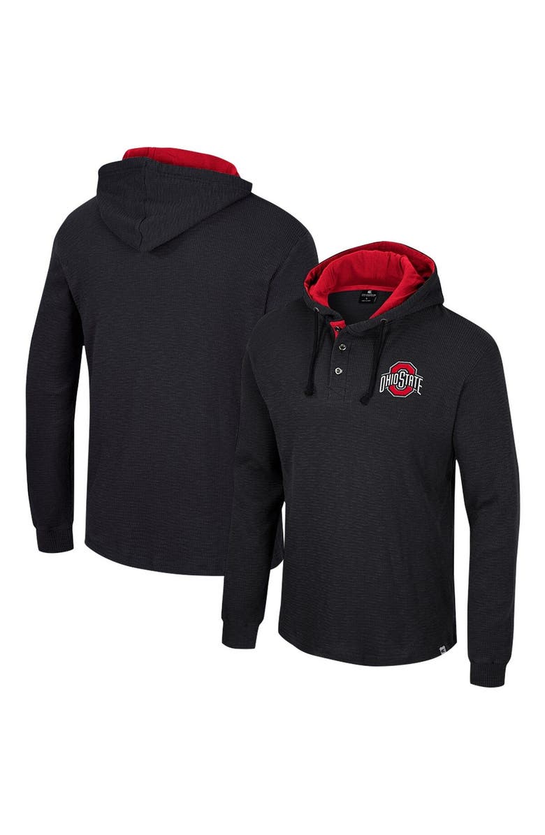 COLOSSEUM Men's Colosseum Black Ohio State Buckeyes Affirmative Thermal Hoodie Long Sleeve T-Shirt, Main, color, 