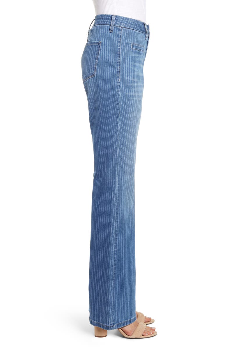 Wash Lab Denim Pinstripe Flare Leg Jeans, Alternate, color,