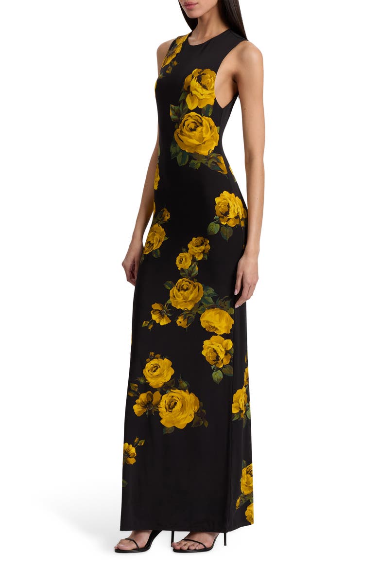 Delora Floral Open Back Body-Con Maxi Dress, Alternate, color, ROSEHIPS