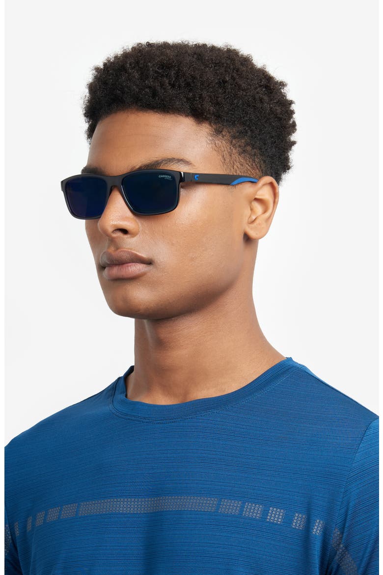 54mm Square Sunglasses, Alternate, color, BLACK BLUE