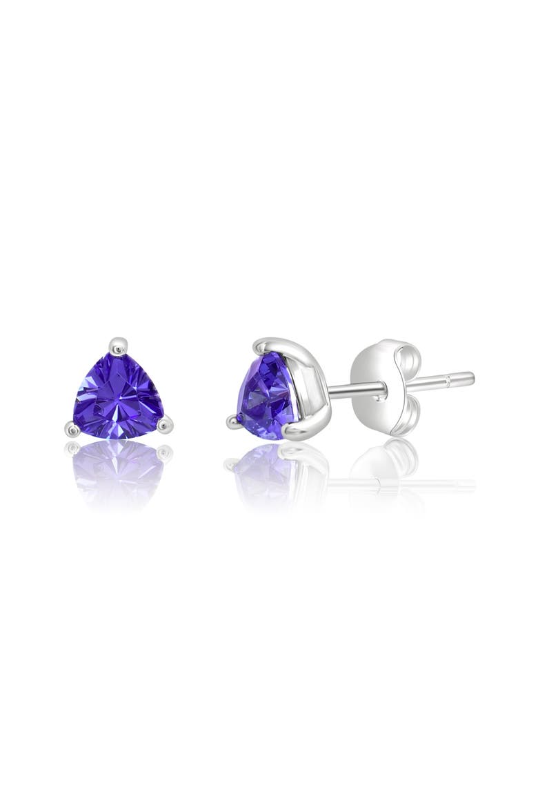 Sterling Silver Triangle Tanzanite Earrings, Main, color, Tanzanite