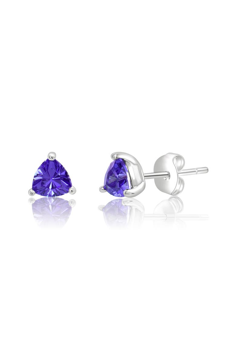 Donatello Gian Sterling Silver Triangle Tanzanite Earrings, Main, color, Tanzanite