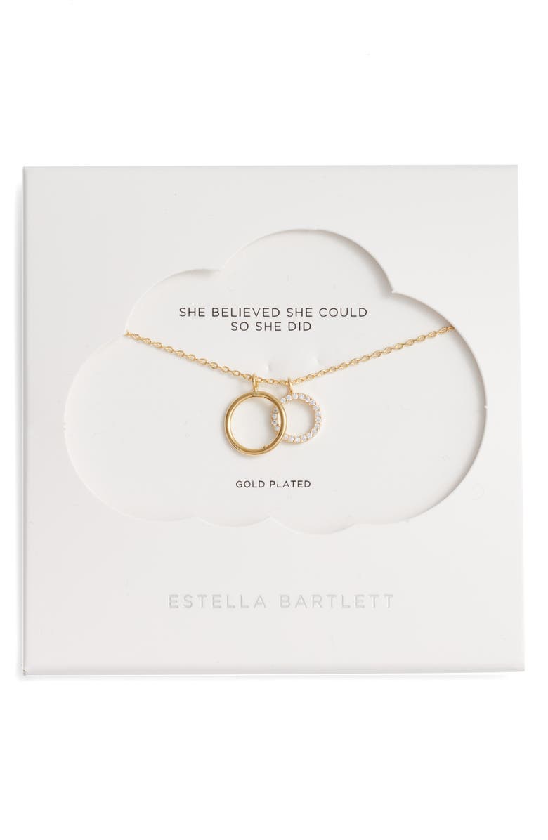 Estella Bartlett Double Circle Charm Pendant Necklace, Alternate, color, 