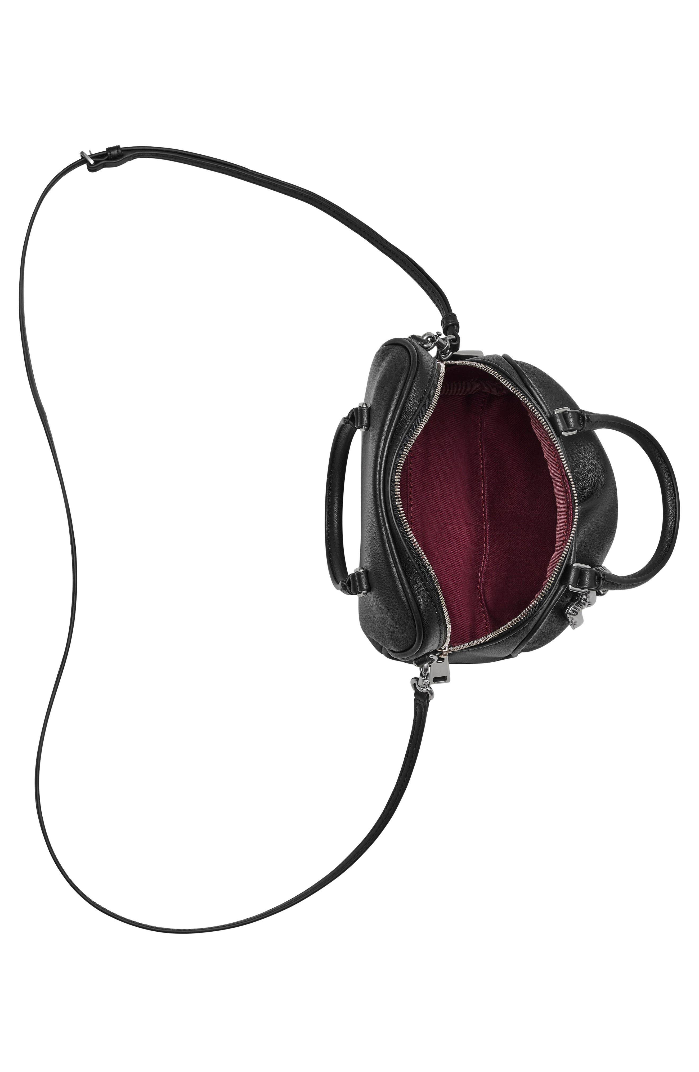 Marc Jacobs The Micro Bauletto Leather Top Handle Bag, Alternate, color, Black