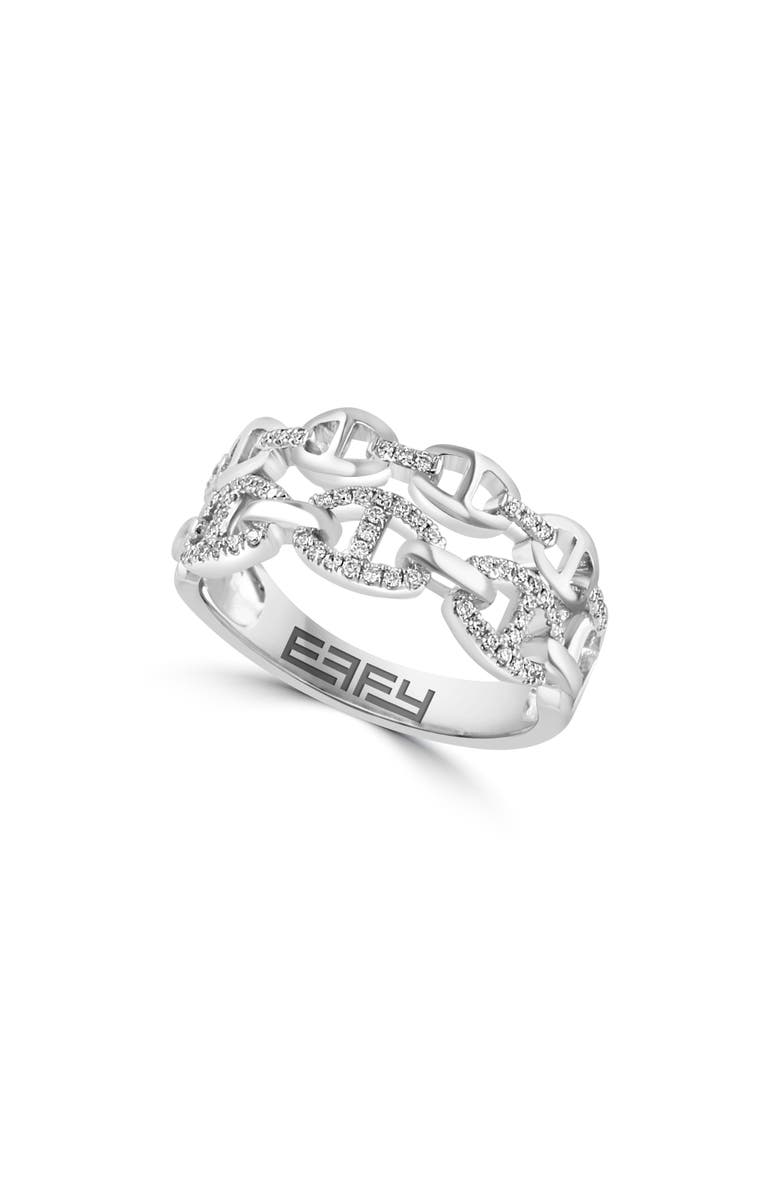 EFFY Sterling Silver Diamond Mariner Link Ring - 0.19ct., Main, color, Silver
