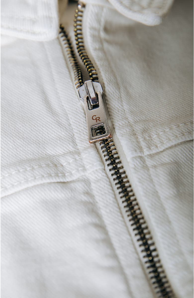 Colourful Rebel Olaine Braided Sleeve Denim Blouse, Alternate, color, White