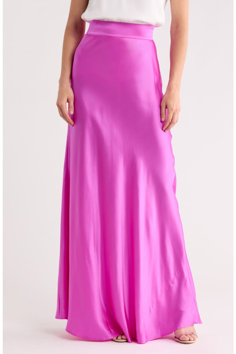 Ryker Bias Cut Silk Maxi Skirt, Main, color, BRIGHT PURPLE