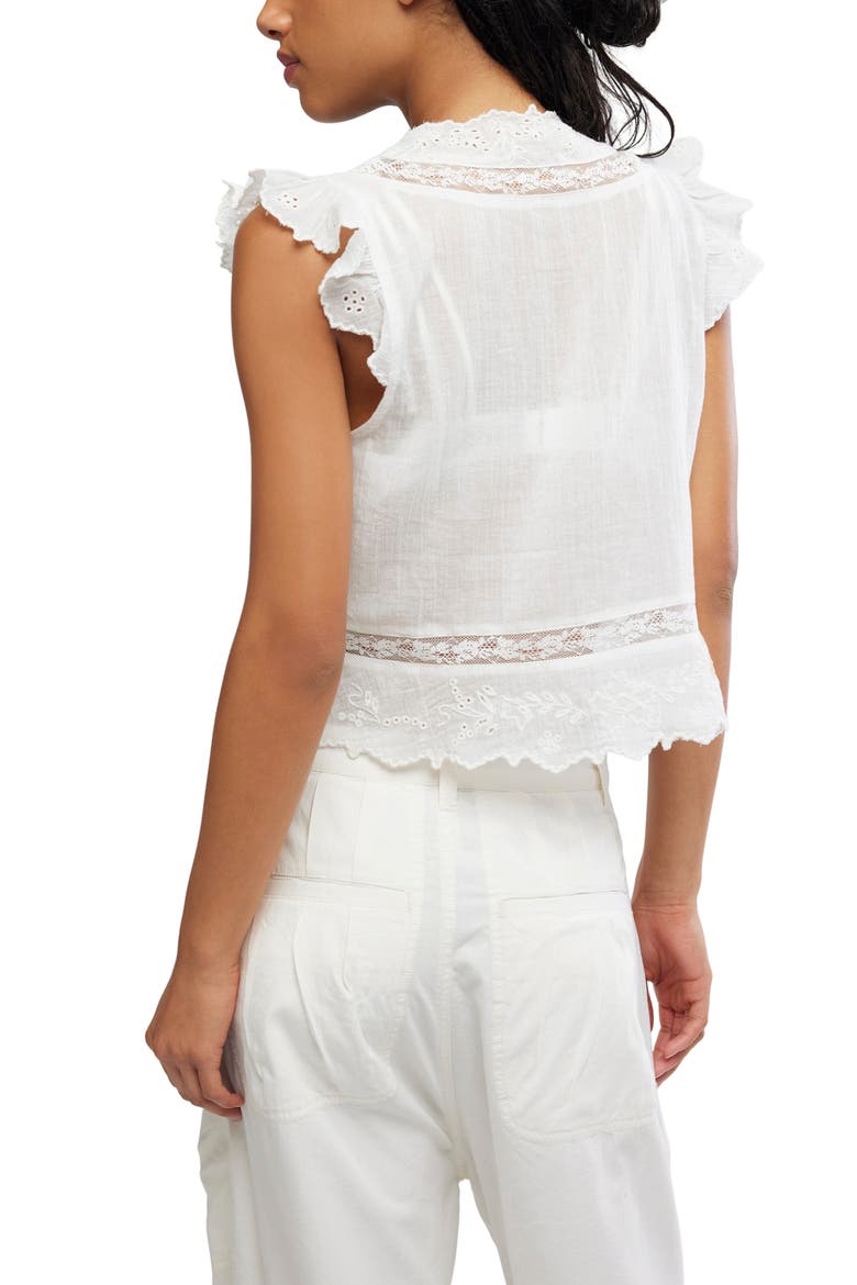 Day Dreamer Lace Trim Top, Alternate, color, IVORY