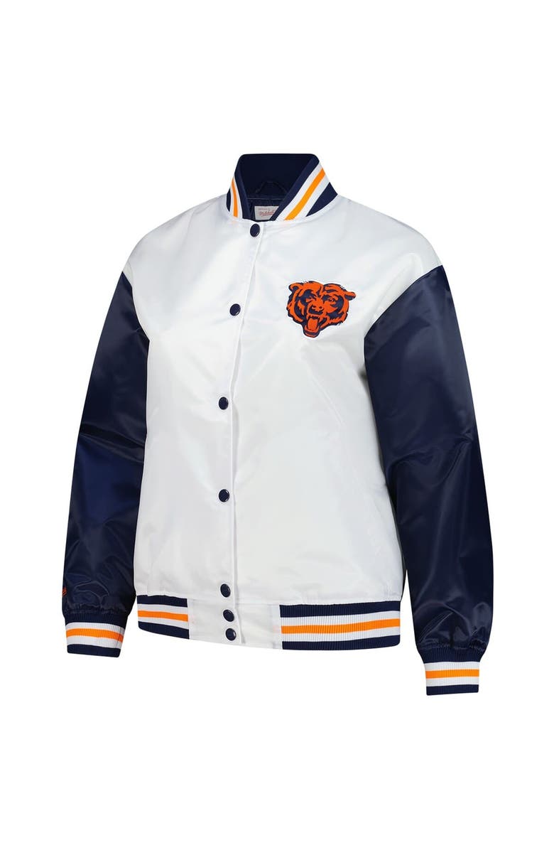 Mitchell & Ness Women's Mitchell & Ness White Chicago Bears Plus Size Full-Snap Satin Jacket, Alternate, color, White