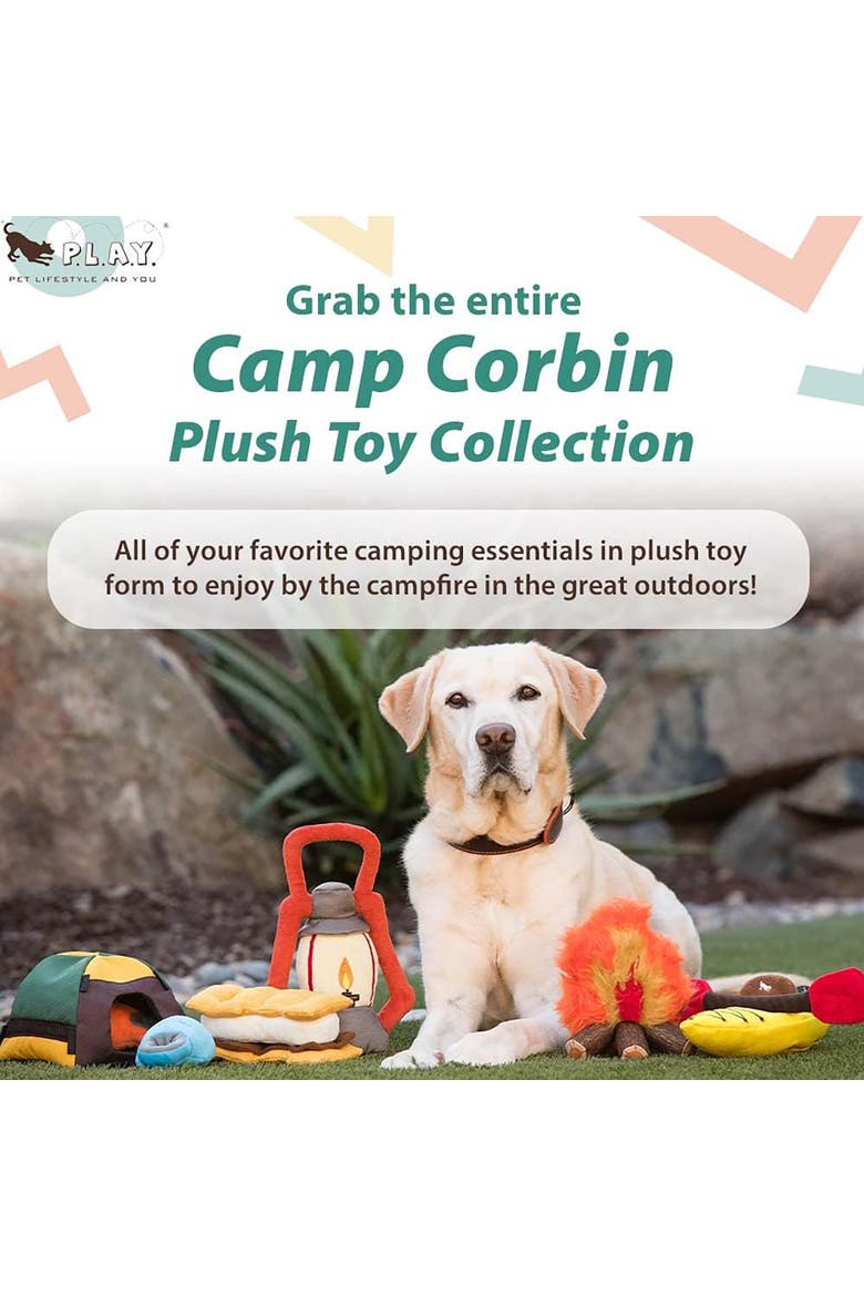 Camp Corbin Pack Leader Lantern, Plush Dog Toy, Squeaker, Crinkle, Alternate, color, Multicolored