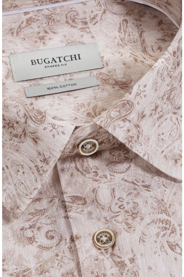 Julian Shaped Fit Paisley Button-Up Shirt, Alternate, color, COBBLESTONE