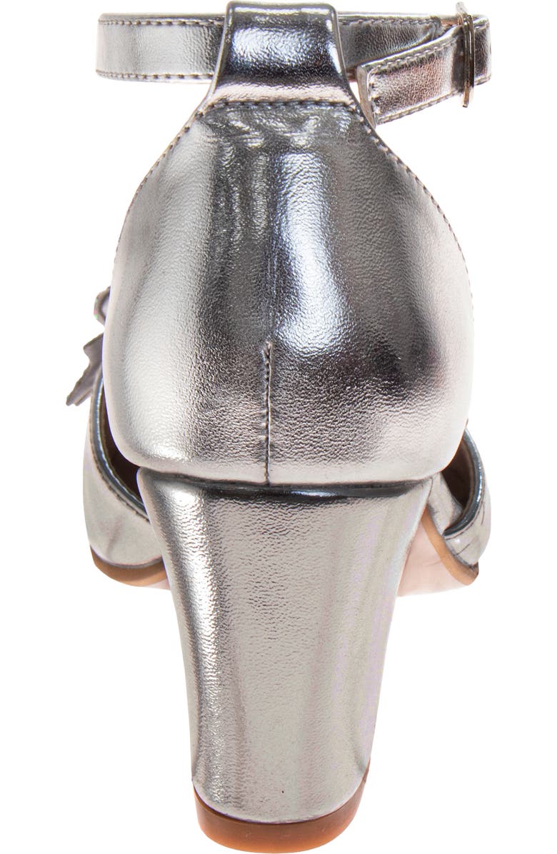 Badgley Mischka Collection Kids' Ankle Strap Pump, Alternate, color, Silver Multi