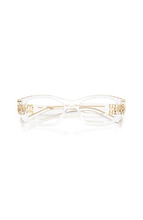 Miu Miu 53mm Irregular Optical Glasses In Transparent