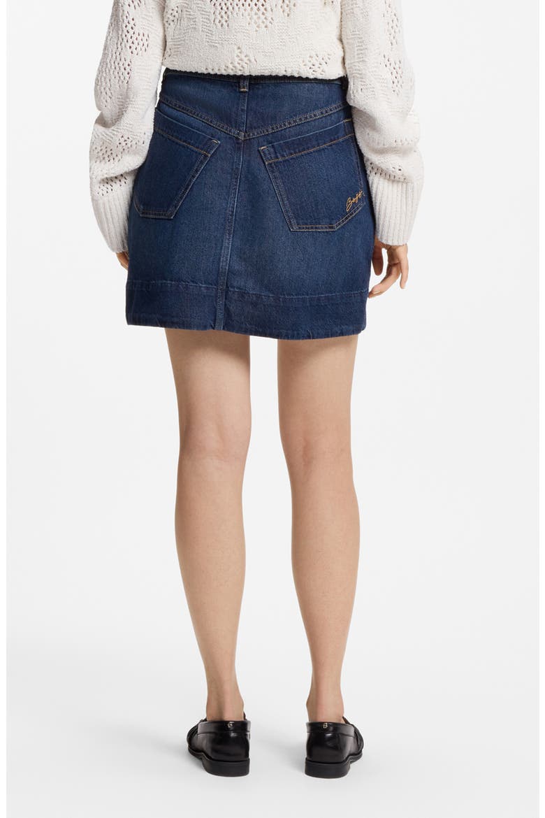 Denim Miniskirt, Alternate, color, DARK BLUE