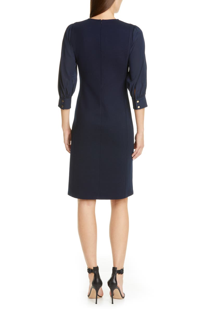 St. John Collection Duo Milano Knit Mixed Media Dress, Alternate, color, 
