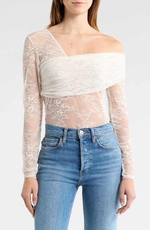 One Shoulder Lace Top