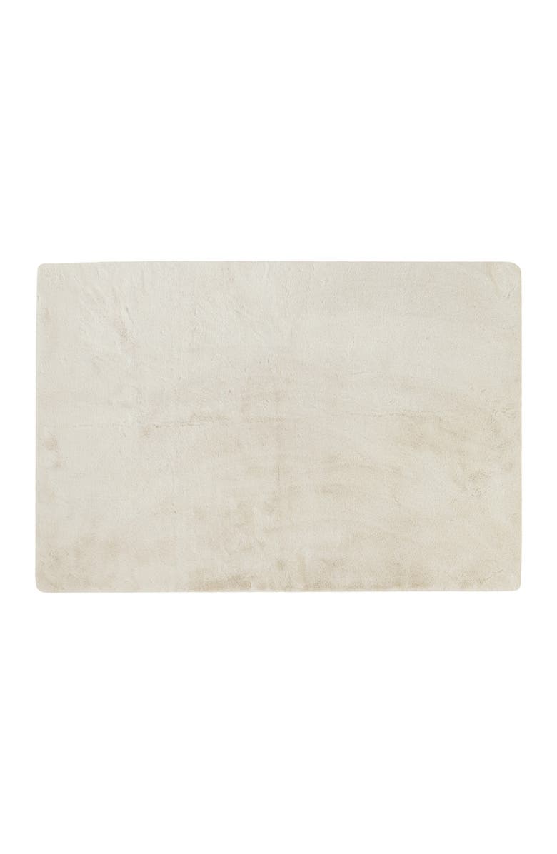 LUXE Faux Fur Rectangular Throw 5' X 8' - Ivory, Main, color, 