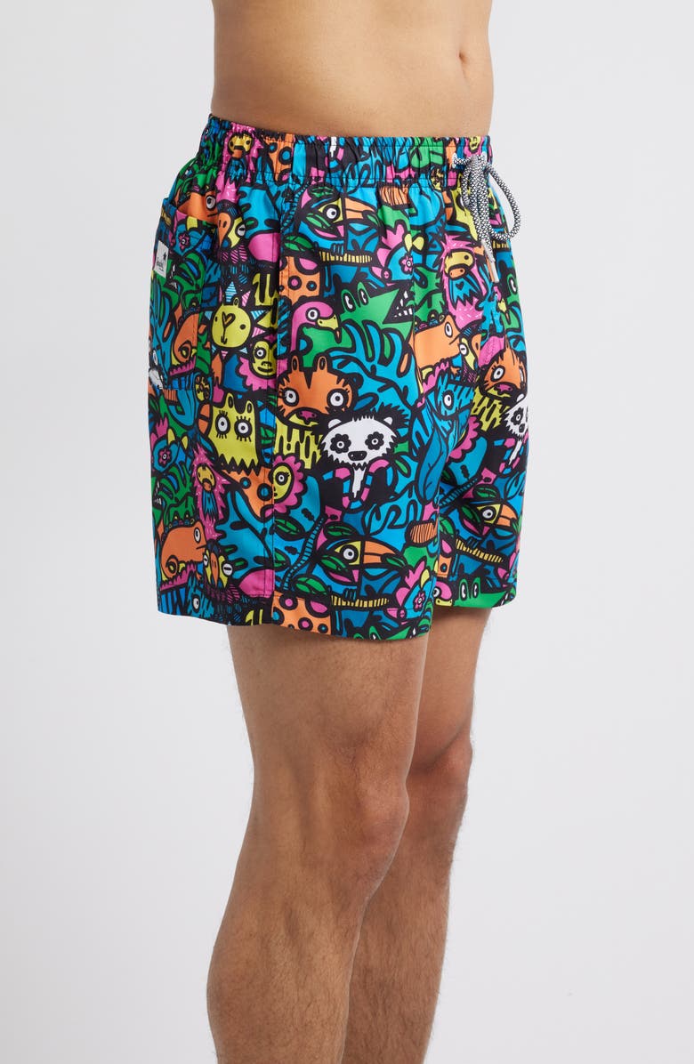 Boardies Munday Jungle Mid Length Swim Trunks, Alternate, color, Multi
