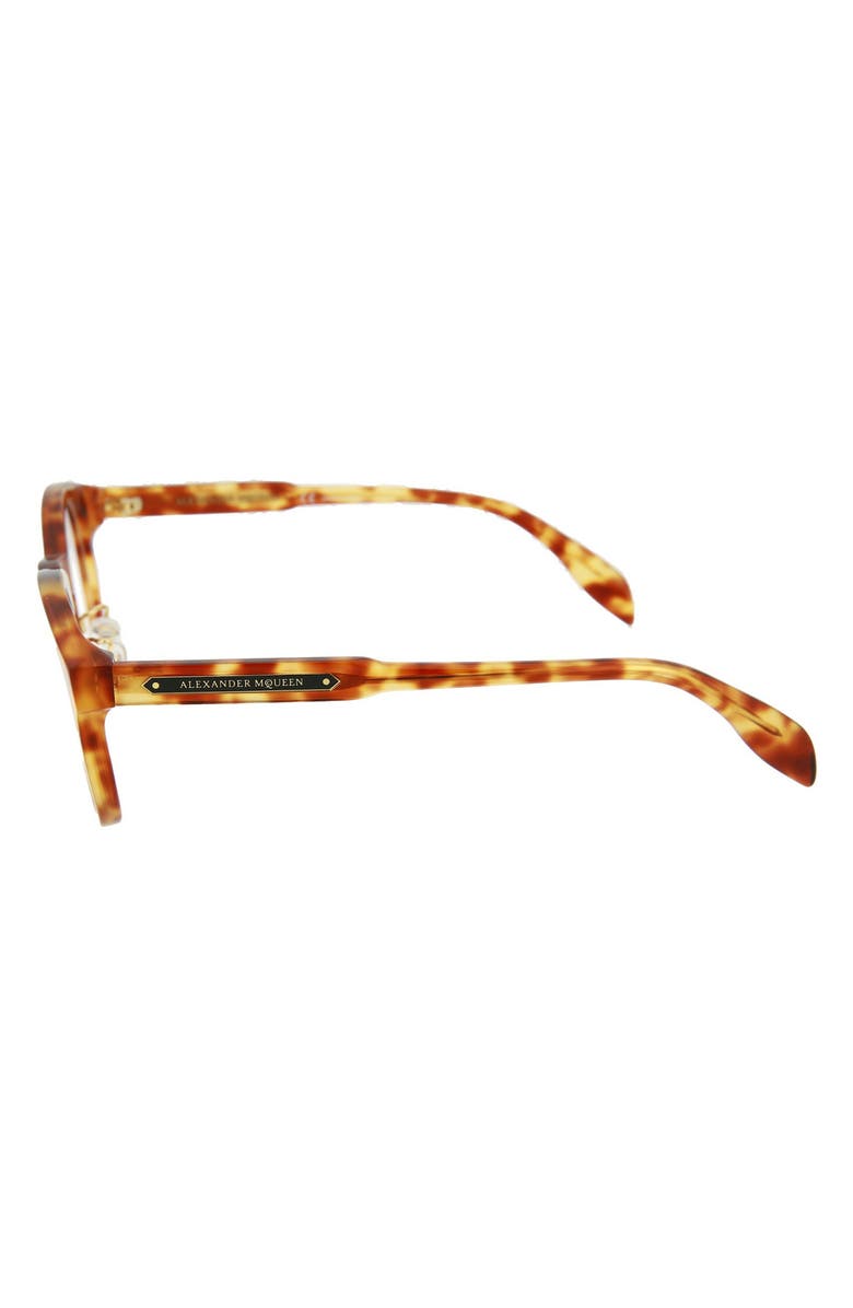 McQueen 49mm Round Optical Sunglasses, Alternate, color,