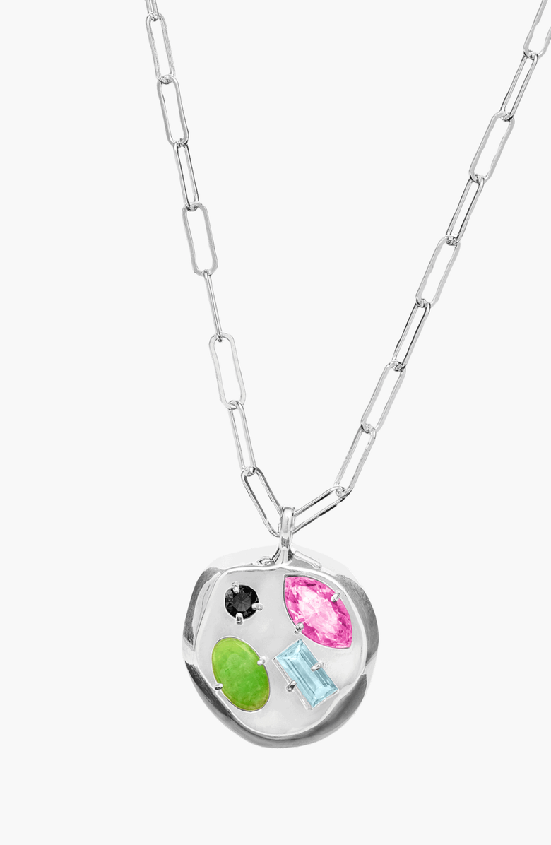 Birthdate Co. The October Birthdate Silver Pendant, Main, color, 