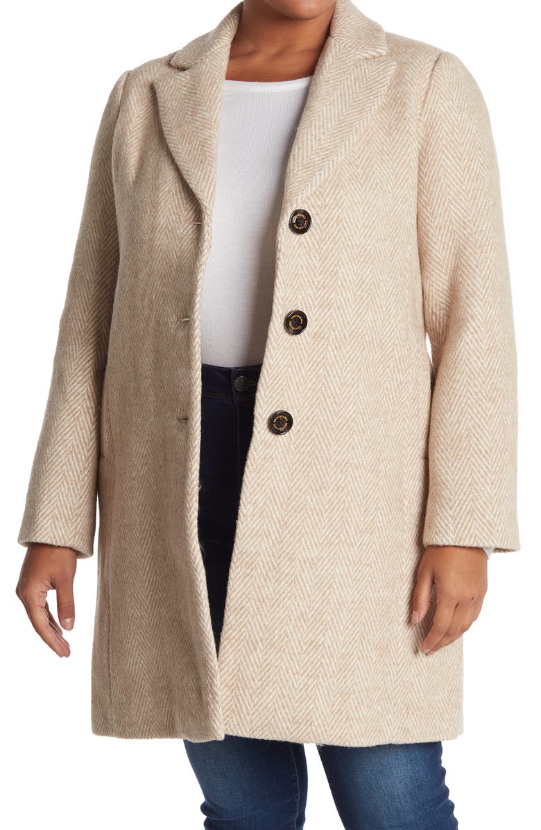 Sam Edelman Notch Collar 3-Button Wool Blend Jacket, Main, color, 