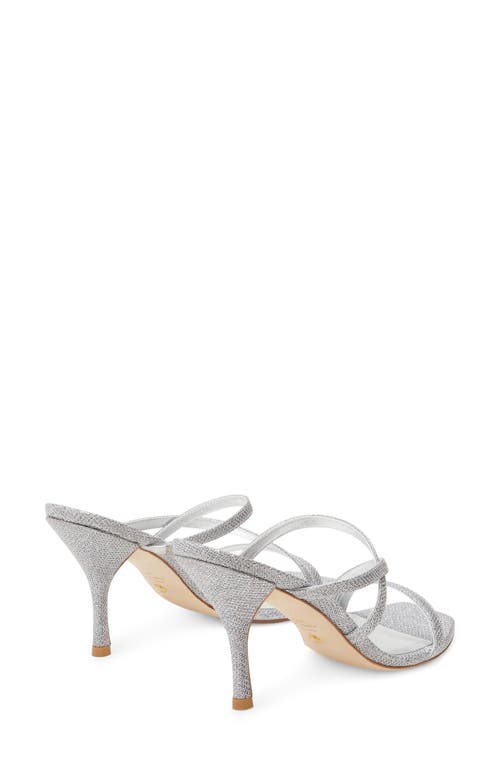 Stuart Weitzman Strapeze 85 Slide Sandal In Silver