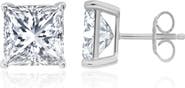 Crislu Cubic Zirconia Square Stud Earrings