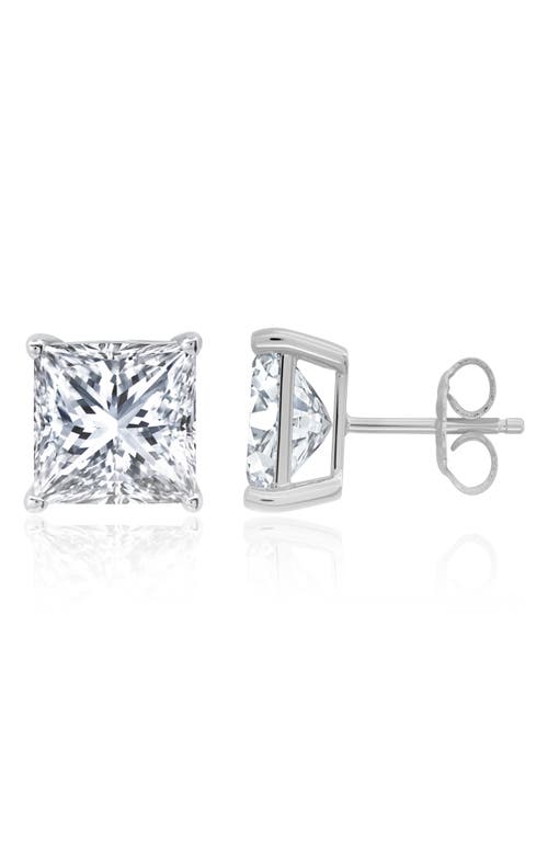 Crislu Cubic Zirconia Square Stud Earrings In Metallic